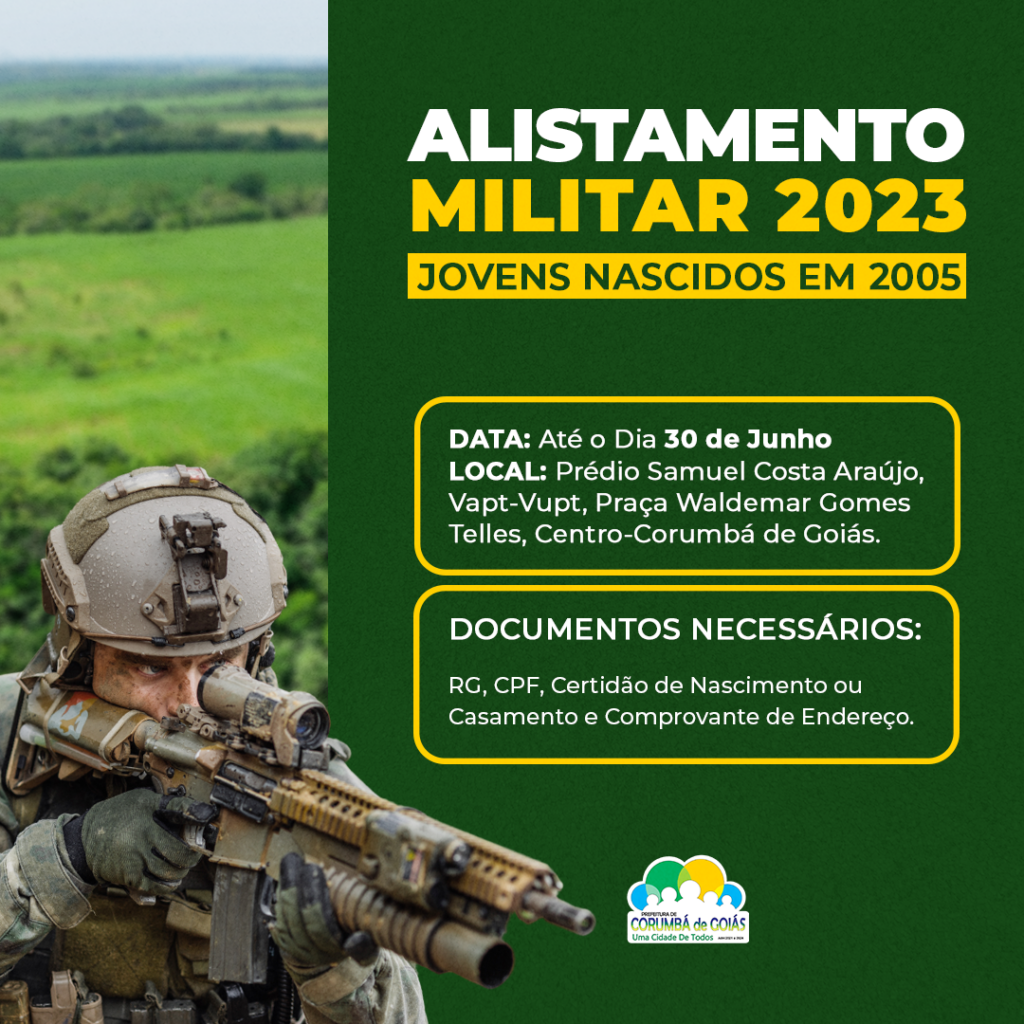 Alistamento Militar 2023! Prefeitura de Corumbá